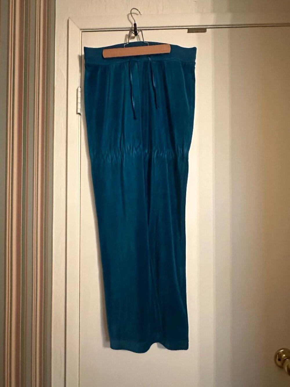 Made For Life teal velour sweatpants